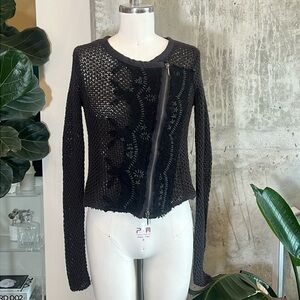 Free people crochet shirt jacket
